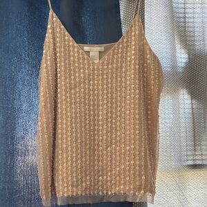 H&M Beige Beaded Spaghetti Strap Camisole